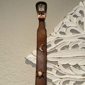 Silver Creek Vintage Unisex Leather Belt with Southwestern Animals